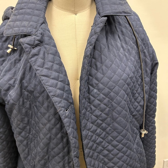 BURBERRY LONDON Blue Winter light quilted Long Jacket Sz 6L - Picture 4 of 10